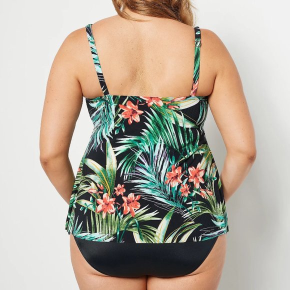 DreamShaper by Miracle Suit Daisy Mesh High Neck Swim Tankini & Briefs  8336 - Picture 2 of 3